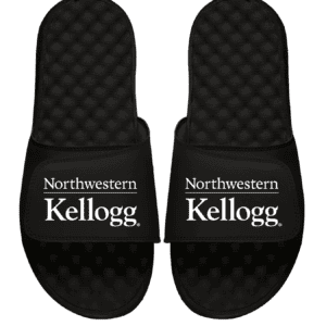Northwestern University Wildcats Black ISlide Flip Flops with Kellogg Design