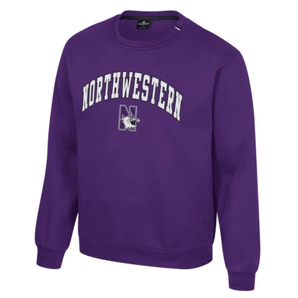 Northwestern University Wildcats Colosseum Men's N-Cat Purple I'll Be Back Crew