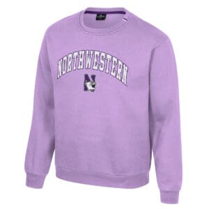 Northwestern University Wildcats Colosseum Men's N-Cat Lilac I'll Be Back Crew