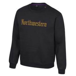 Northwestern University Wildcats Colosseum Men's Gothic Black I'll Be Back Crew