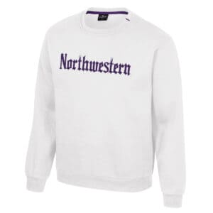 Northwestern University Wildcats Colosseum Men's Gothic White I'll Be Back Crew