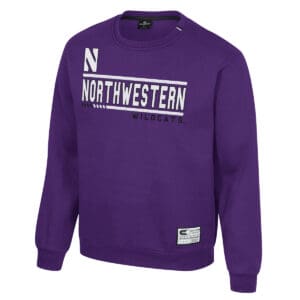 Northwestern University Wildcats Colosseum Men's N Logo Purple I'll Be Back Crew