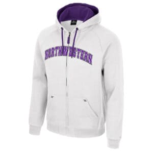 Northwestern University Wildcats Colosseum Men's White I'll Be Back Full Zip Hoodie