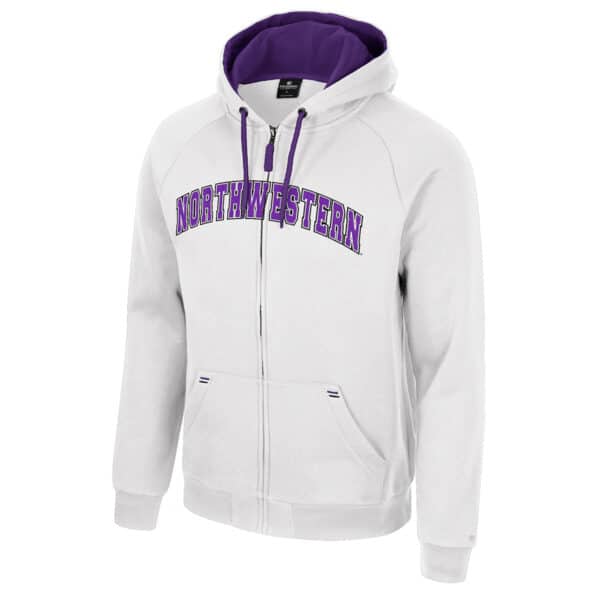 Northwestern University Wildcats Colosseum Men's White I'll Be Back Full Zip Hoodie
