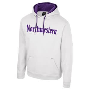 Northwestern University Wildcats Colosseum Men's Gothic White I'll Be Back Hoodie