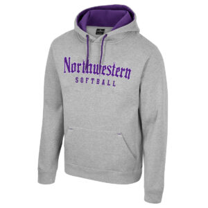 Northwestern University Wildcats Colosseum Men's Gothic Design Softball I'll Be Back Hoodie