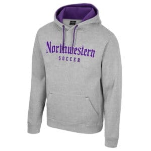 Northwestern University Wildcats Colosseum Men's Gothic Design Soccer I'll Be Back Hoodie