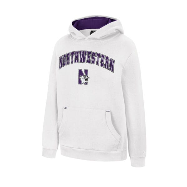 Northwestern University Wildcats Colosseum Youth Northwestern N-Cat White Lead Guitarists Pullover Hoodie