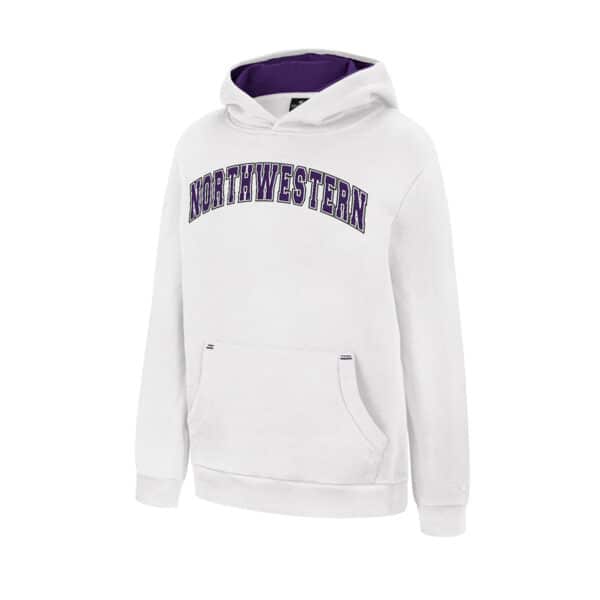 Northwestern University Wildcats Colosseum Youth Northwestern White Lead Guitarists Pullover Hoodie