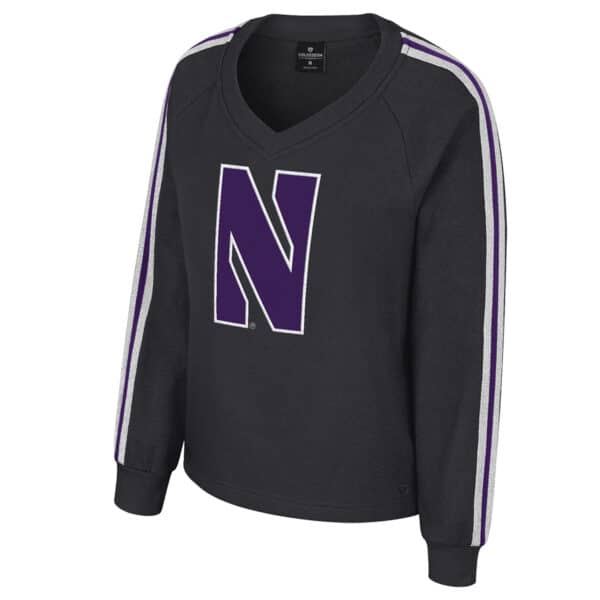 Northwestern University Wildcats Colosseum Ladies I'M Gliding Here V-Neck Fleece