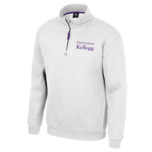 Northwestern University Wildcats Colosseum Men's Kellogg White I'll Be Back 1/4 Zip