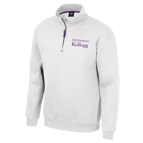 Northwestern University Wildcats Colosseum Men's Kellogg White I'll Be Back 1/4 Zip