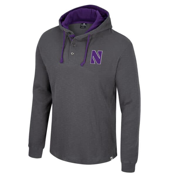 Northwestern University Wildcats Colosseum Men's Affirmative Hooded Henley Sweater