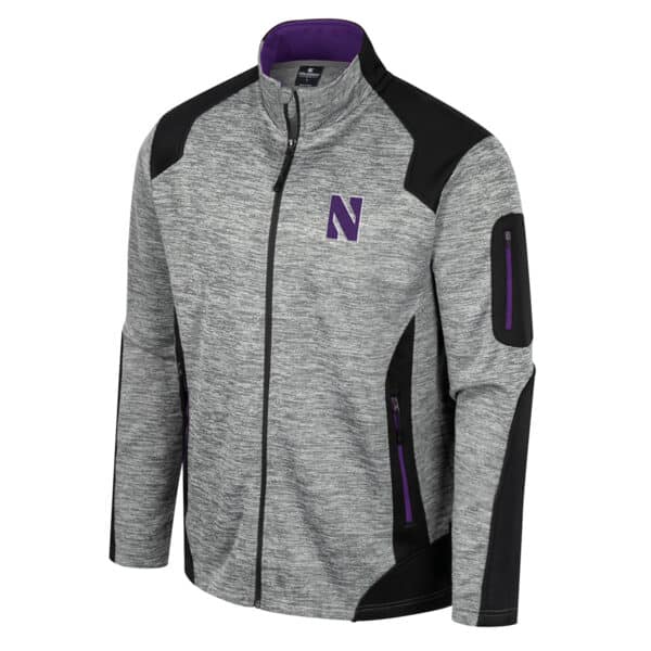 Northwestern University Wildcats Colosseum Men's Silberman Full Zip Color Block Jacket