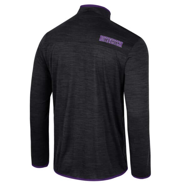 Northwestern University Wildcats Colosseum Men's Black Wright 1/4 Zip Windshirt - Back Side