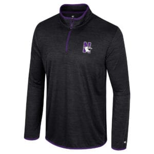Northwestern University Wildcats Colosseum Men's Black Wright 1/4 Zip Windshirt