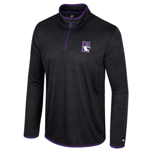 Northwestern University Wildcats Colosseum Men's Black Wright 1/4 Zip Windshirt