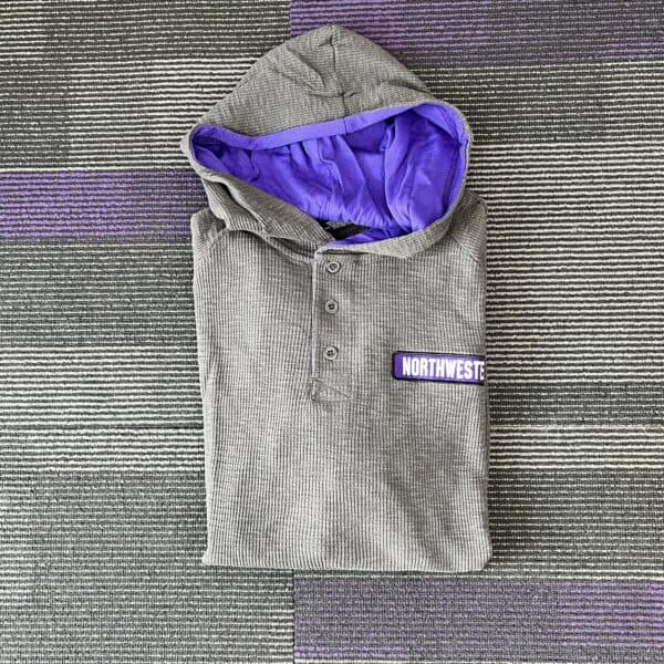 Northwestern University Wildcats Colosseum Men's Affirmative Hooded Henley Sweater