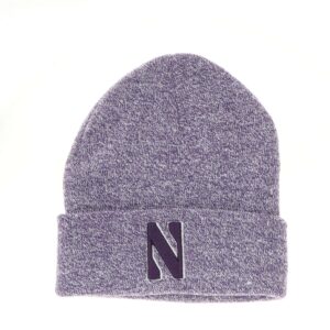 Northwestern University Wildcats Adult Purple Marled Cuffed Knit Cap with Stylized N Design