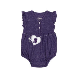 Northwestern University Wildcats Colosseum Infant Girl's Nancy Henley Purple Onesie