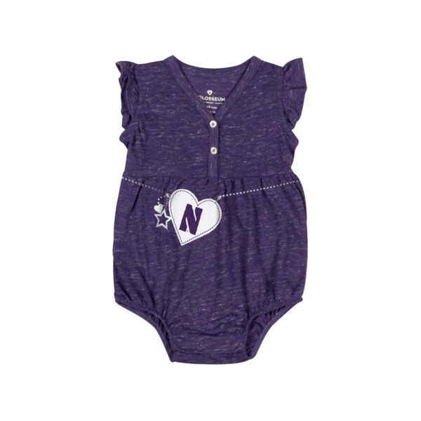 Northwestern University Wildcats Colosseum Infant Girl's Nancy Henley Purple Onesie
