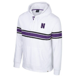 Northwestern University Wildcats Colosseum Men's Byrde Henley White Hoodie