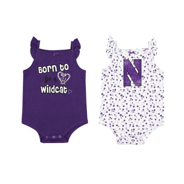 Northwestern University Wildcats Colosseum Infant Girl's Hopper 2 Pack Onesie