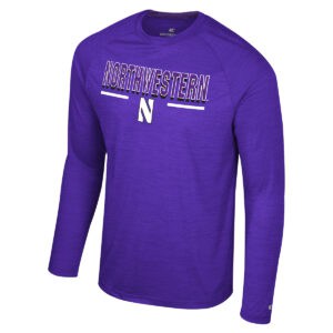 Northwestern University Wildcats Colosseum Men's Langmore Purple L/S Raglan Tee