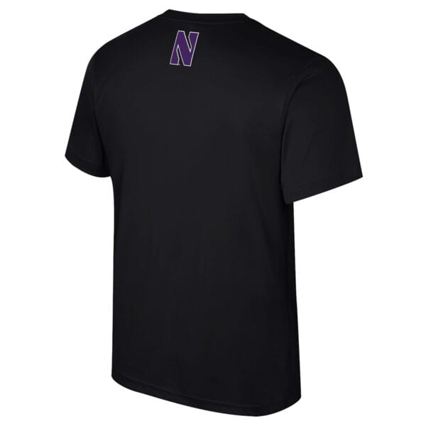Northwestern University Wildcats Colosseum Men's Snell Black S/S Poly Tee-back