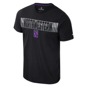 Northwestern University Wildcats Colosseum Men's Russ Black S/S Active Blend Tee