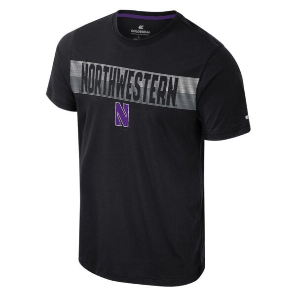 Northwestern University Wildcats Colosseum Men's Russ Black S/S Active Blend Tee 
