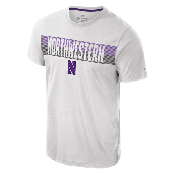 Northwestern University Wildcats Colosseum Men's Russ White S/S Active Blend Tee 