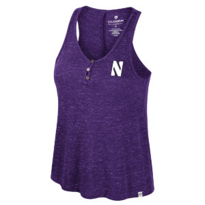 Northwestern University Wildcats Colosseum Ladies Purple High Society Henley Tank