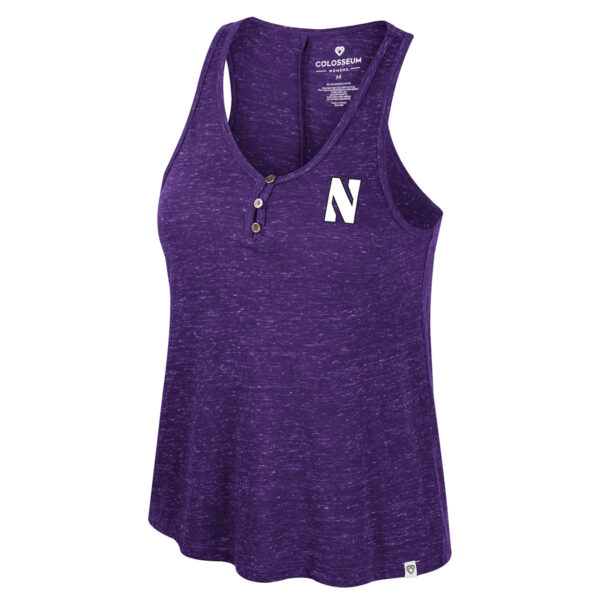 Northwestern University Wildcats Colosseum Ladies Purple High Society Henley Tank