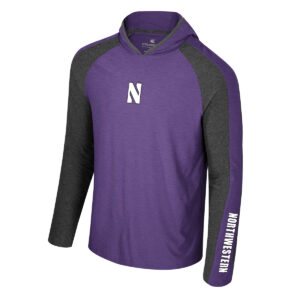 Northwestern University Wildcats Colosseum Men's Marty Purple Hooded Windshirt L/S Tee