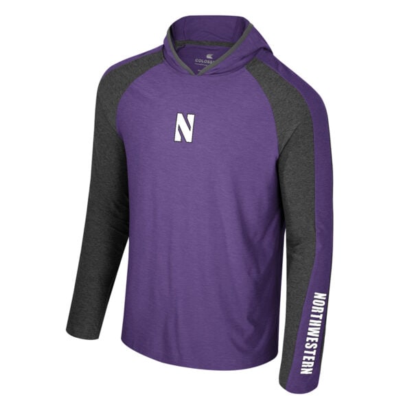 Northwestern University Wildcats Colosseum Men's Marty Purple Hooded Windshirt L/S Tee