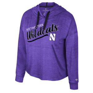 Northwestern University Wildcats Colosseum Ladies Marina Purple Hooded Windshirt