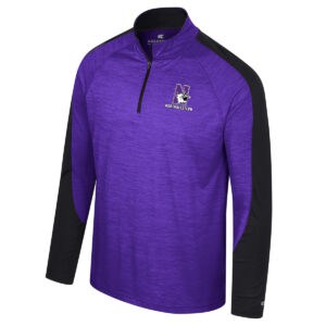Northwestern University Wildcats Colosseum Men's Langmore 1/4 Zip Purple Windshirt