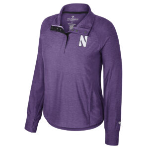 Northwestern University Wildcats Colosseum Ladies Cressida 1/4 Snap Purple Windshirt 