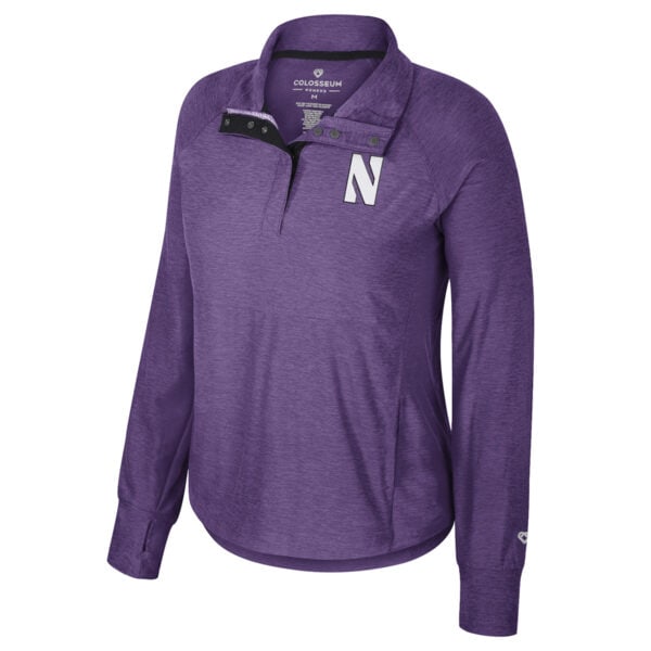 Northwestern University Wildcats Colosseum Ladies Cressida 1/4 Snap Purple Windshirt 