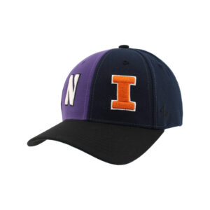 Northwestern University Wildcats House Divided Hat with Illinois Fighting Illini-Navy Panel
