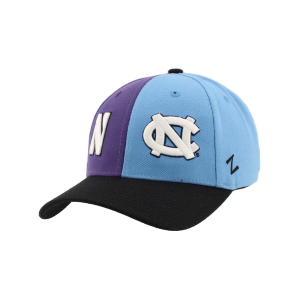 Northwestern University Wildcats House Divided Hat with North Carolina Tar Heels-Front1