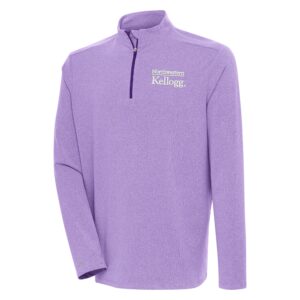 Northwestern I Kellogg Antigua Men's Swing Set Dyed Heather Purple 1/4 Zip
