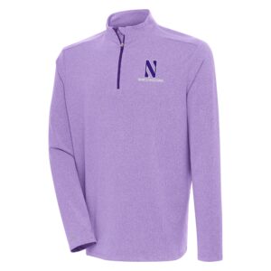 Northwestern University Wildcats Antigua Men's Swing Set Dyed Heather Purple 1/4 Zip