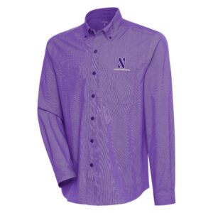 Northwestern University Wildcats Antigua Men's Compression Purple Long Sleeve Casual/Dress Shirt