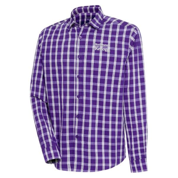 Northwestern I Kellogg Antigua Men's Carry Purple Long Sleeve Casual/Dress Shirt