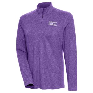 Northwestern I Kellogg Women's Antigua Confront Purple Heather 1/4 Zip Pullover