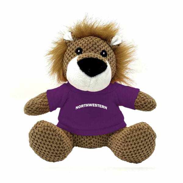 Northwestern University Wildcats Friendly Bunch Lion Wearing Purple "Northwestern" Tee Shirt