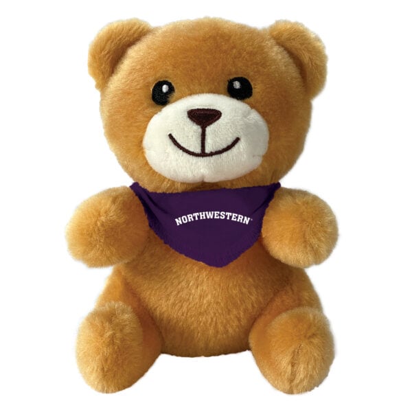 Northwestern University Wildcats Little Bodies Bear Wearing Purple "Northwestern" Bandana