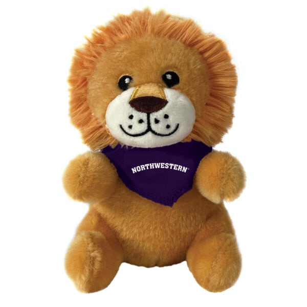 Northwestern University Wildcats Little Bodies Lion Wearing Purple "Northwestern" Bandana